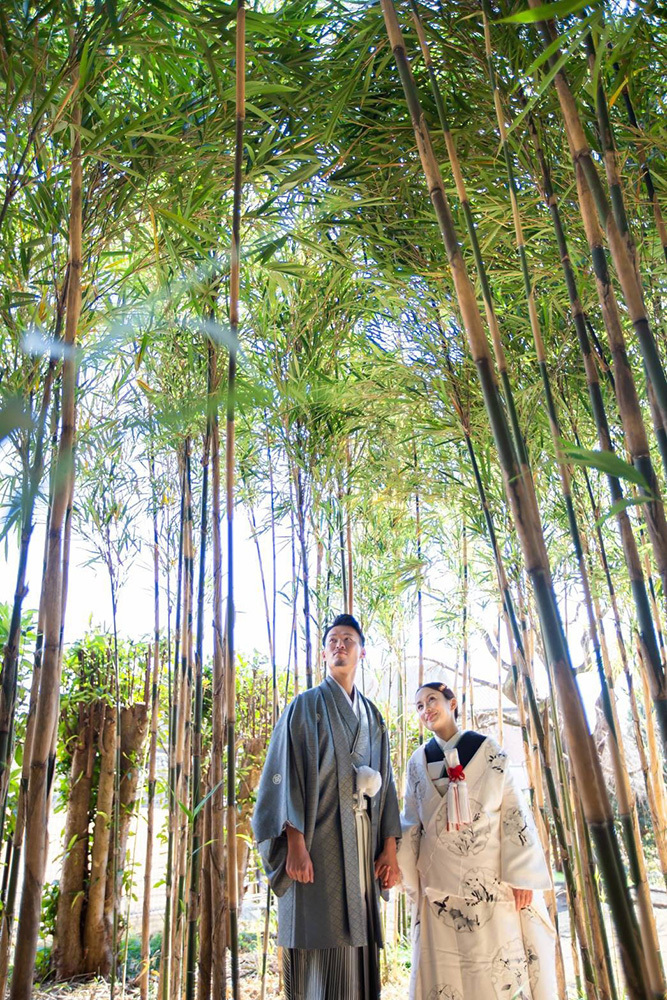 静岡フォトウエディングのフィーノスタイルで撮影した竹採公園の新郎新婦