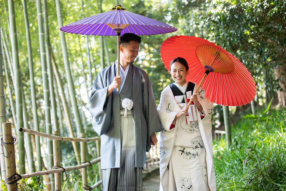 静岡フォトウエディングのフィーノスタイルで撮影した竹採公園の新郎新婦