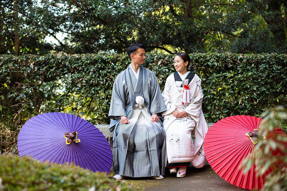 静岡フォトウエディングのフィーノスタイルで撮影した竹採公園の新郎新婦