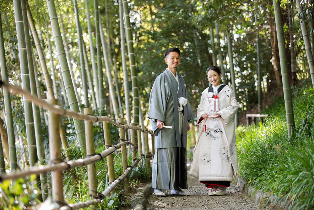 静岡フォトウエディングのフィーノスタイルで撮影した竹採公園の新郎新婦