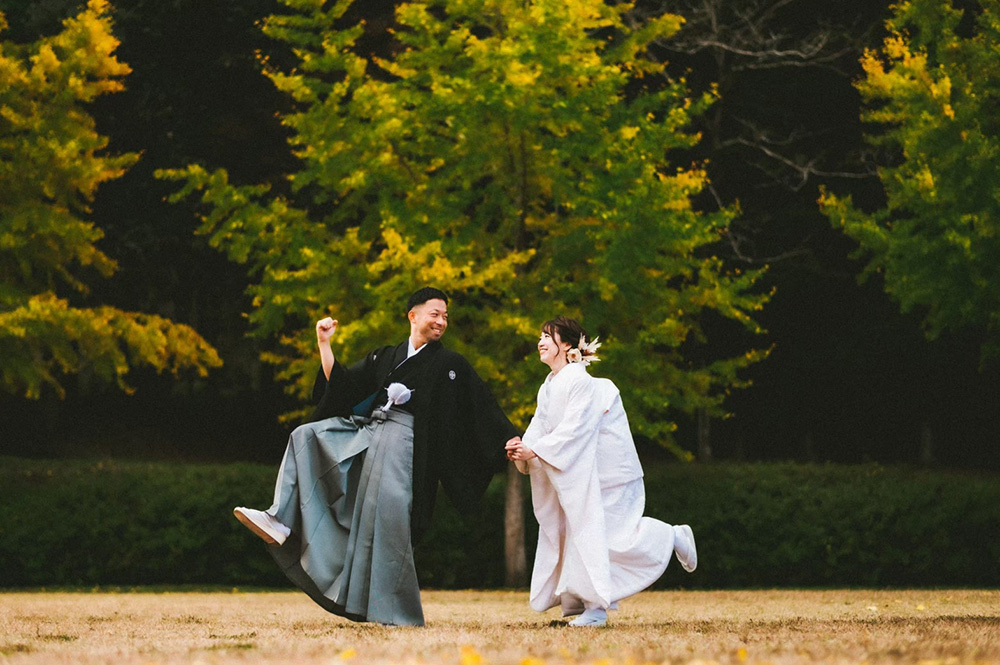 静岡フォトウエディングの白尾山公園で撮影した新郎新婦