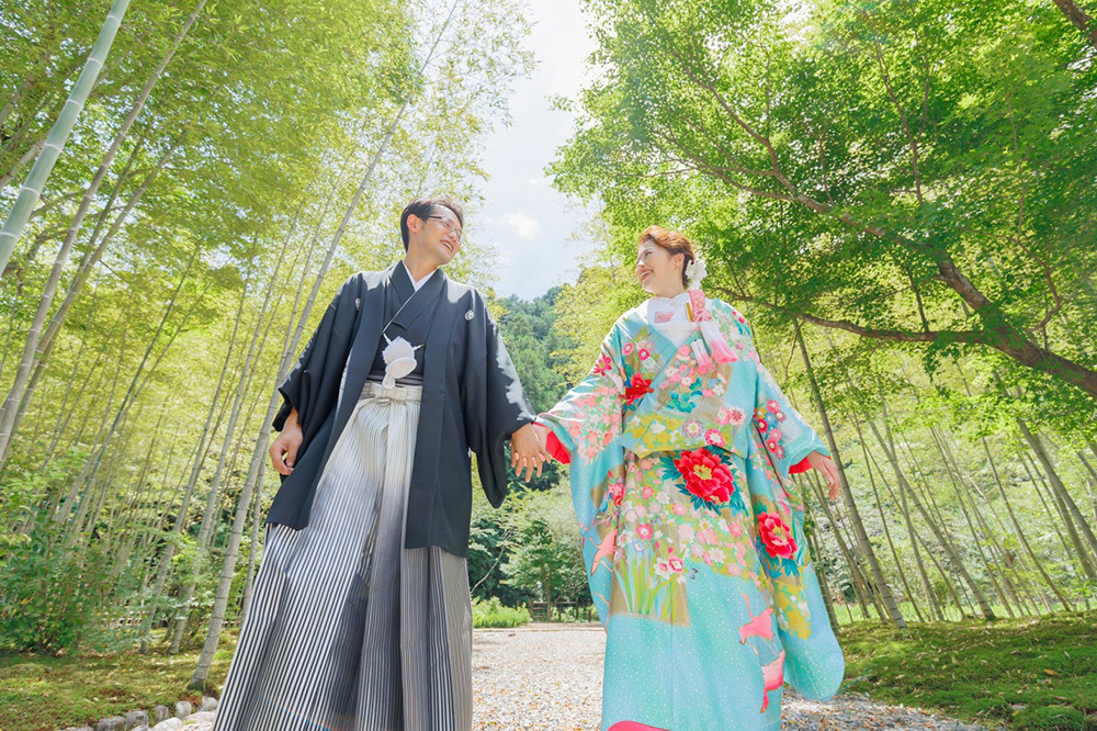 静岡フォトウエディングのフィーノスタイルで撮影した玉露の里の新郎新婦