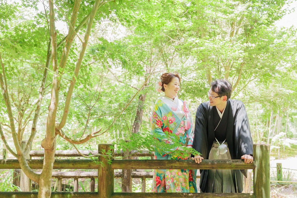 静岡フォトウエディングのフィーノスタイルで撮影した玉露の里の新郎新婦