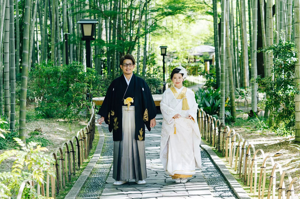 静岡フォトウエディングの画像・修善寺の新郎新婦