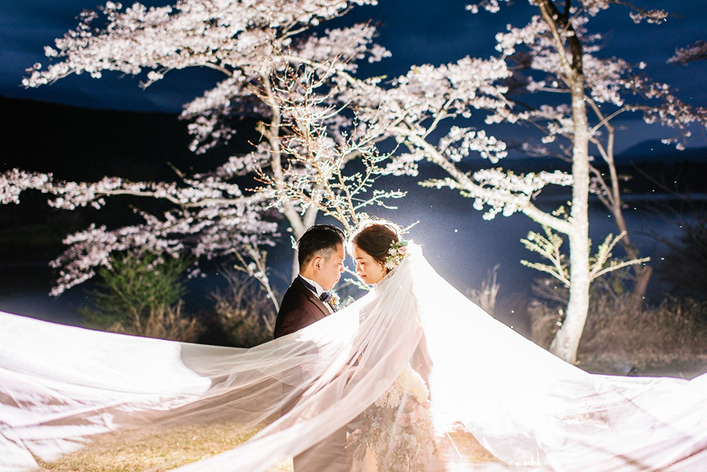 静岡フォトウエディングのフィーノスタイルで撮影したの田貫湖の新郎新婦