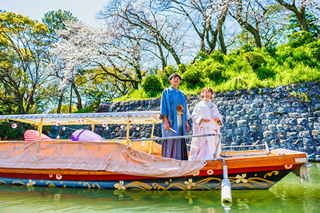 静岡フォトウエディングの駿府城公園・葵舟