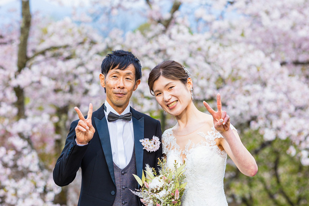 静岡フォトウエディングのフィーノスタイルで撮影した岩本山の新郎新婦