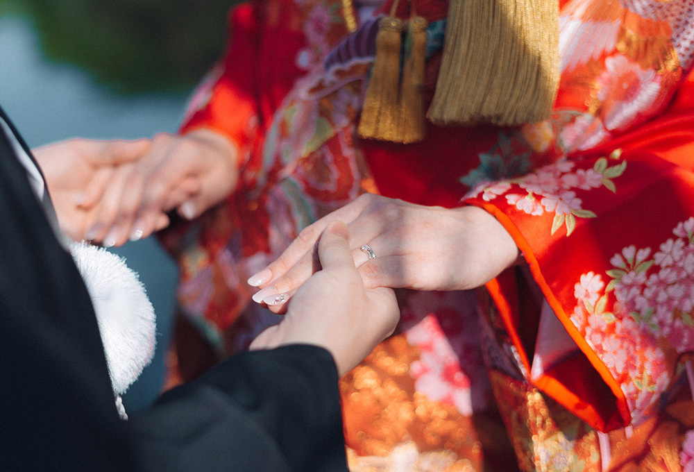 静岡フォトウエディングのフィーノスタイルで撮影した城北公園の新郎新婦