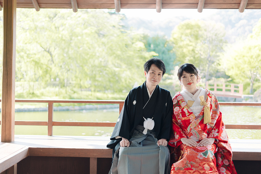 静岡フォトウエディングのフィーノスタイルで撮影した城北公園の新郎新婦