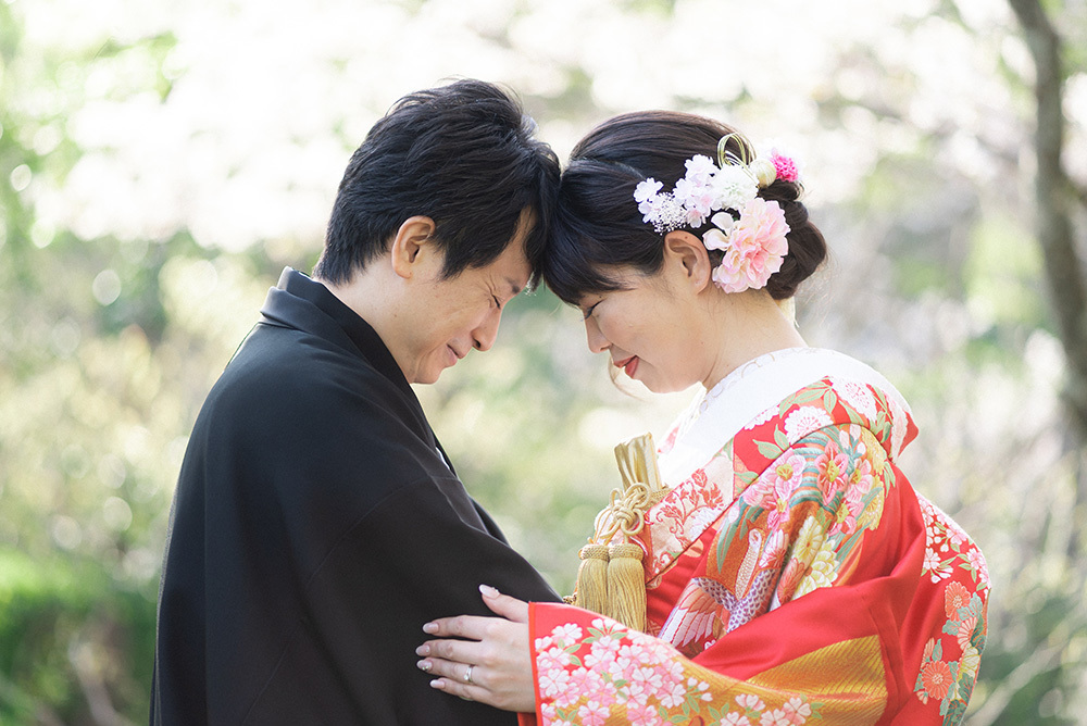 静岡フォトウエディングのフィーノスタイルで撮影した城北公園の新郎新婦