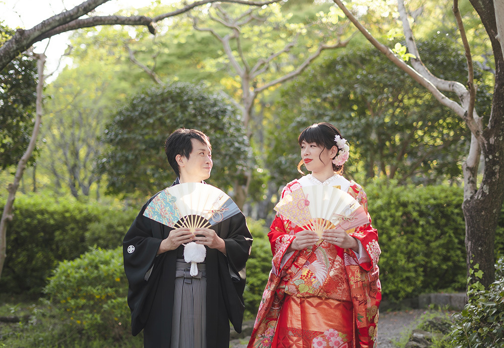 静岡フォトウエディングのフィーノスタイルで撮影した城北公園の新郎新婦