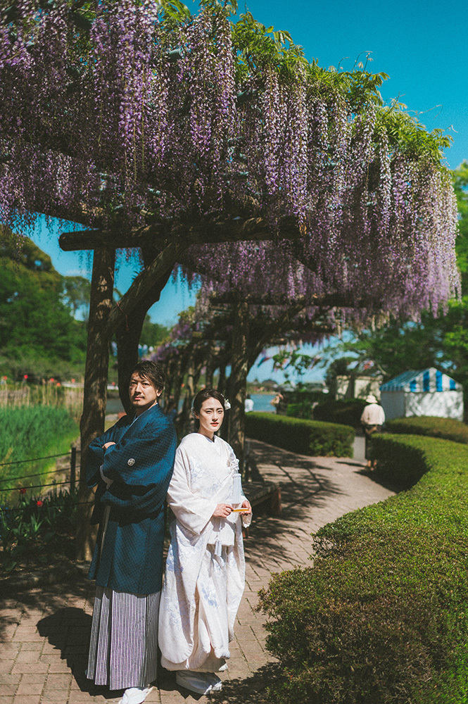 静岡フォトウエディングのフィーノスタイルで撮影した蓮華寺池公園の新郎新婦