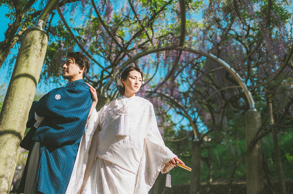 静岡フォトウエディングのフィーノスタイルで撮影した蓮華寺池公園の新郎新婦