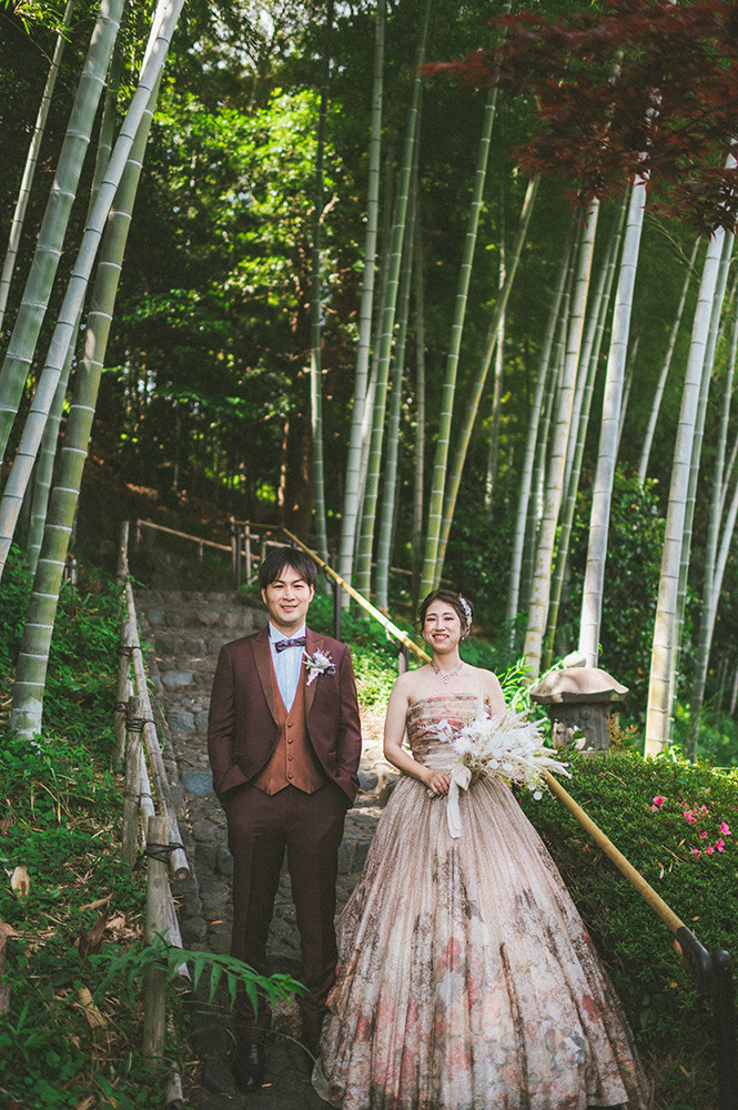 静岡フォトウエディングのフィーノスタイルで撮影した竹採公園の新郎新婦