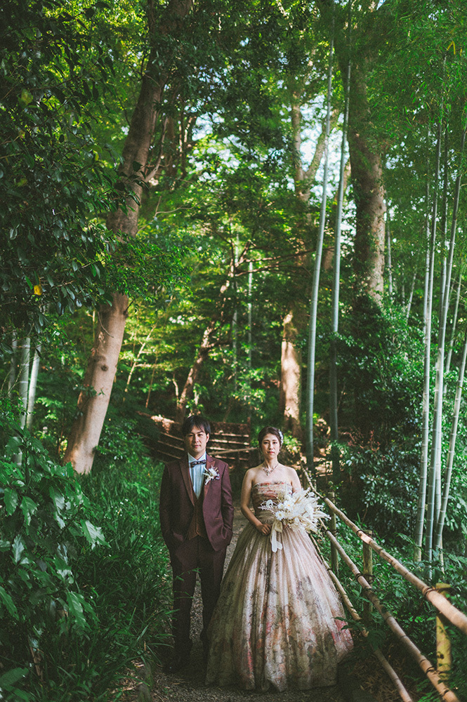 静岡フォトウエディングのフィーノスタイルで撮影した竹採公園の新郎新婦