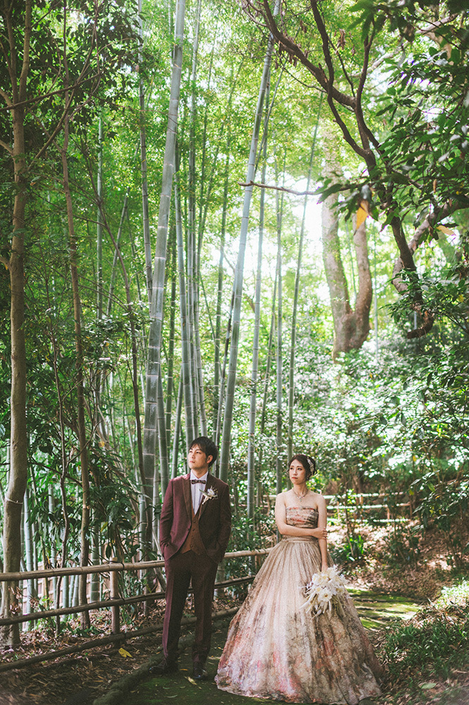 静岡フォトウエディングのフィーノスタイルで撮影した竹採公園の新郎新婦