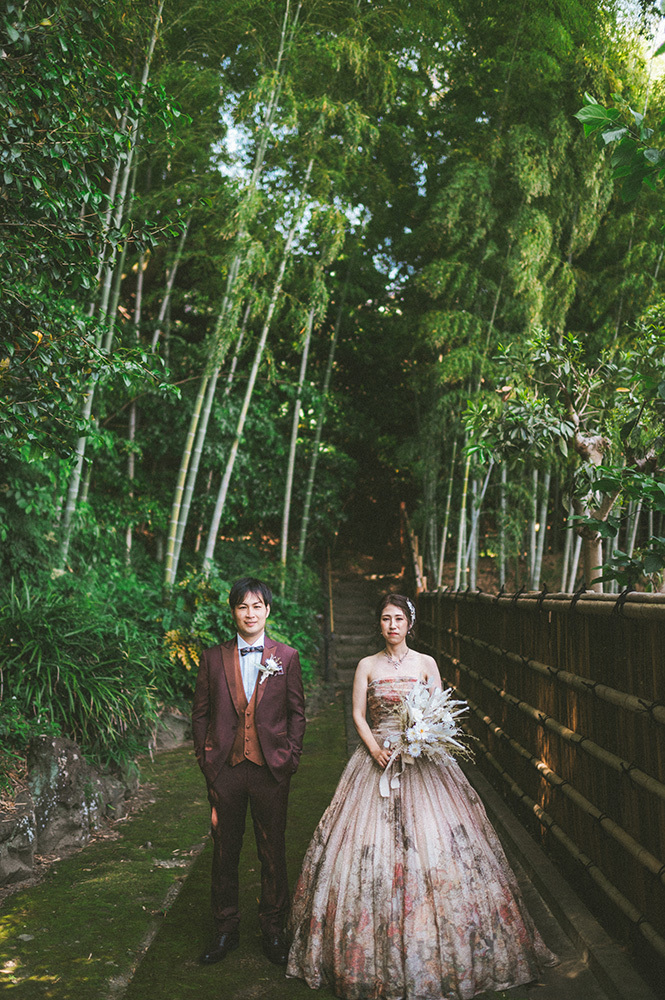 静岡フォトウエディングのフィーノスタイルで撮影した竹採公園の新郎新婦