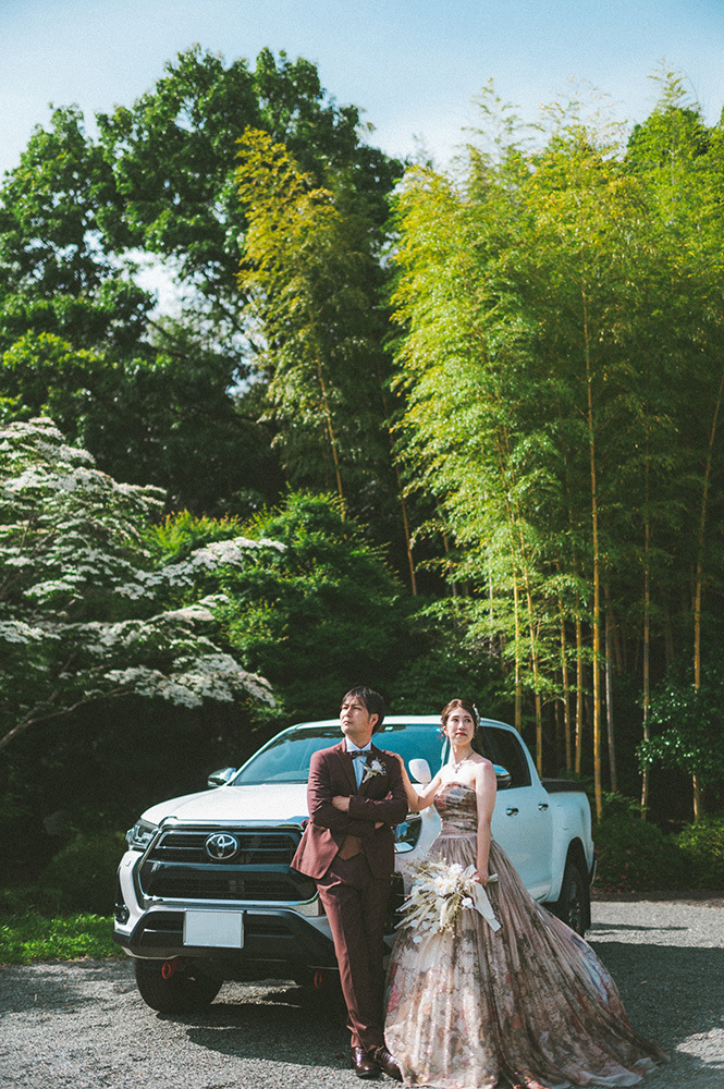 静岡フォトウエディングのフィーノスタイルで撮影した竹採公園の新郎新婦