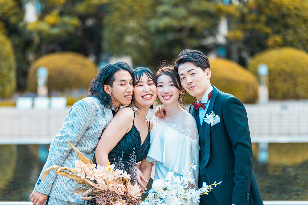 静岡フォトウエディングのフィーノスタイルで撮影した静岡市街地の新郎新婦