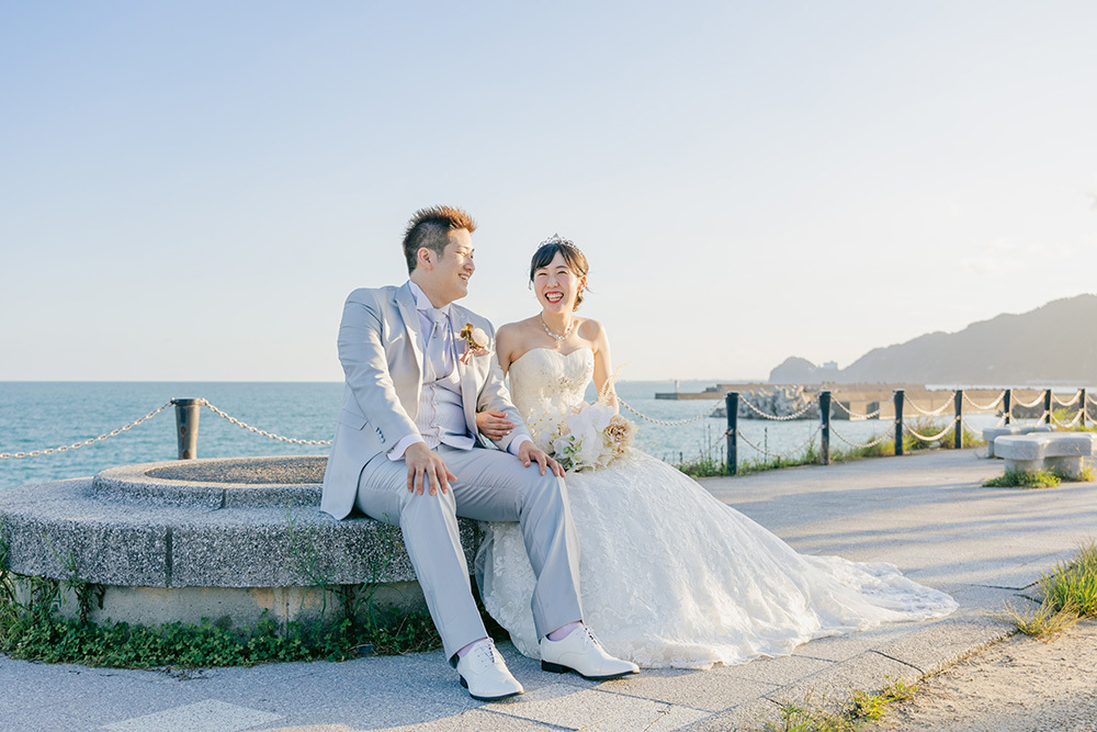 静岡フォトウエディングのフィーノスタイルで撮影した広野公園の新郎新婦