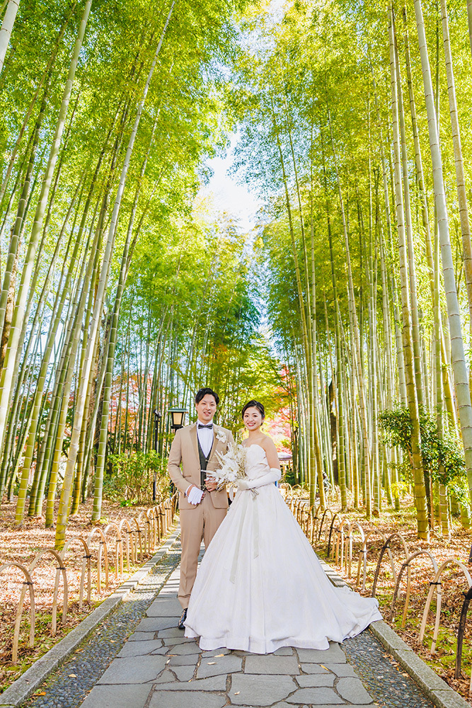 静岡フォトウエディングの画像・修善寺の新郎新婦