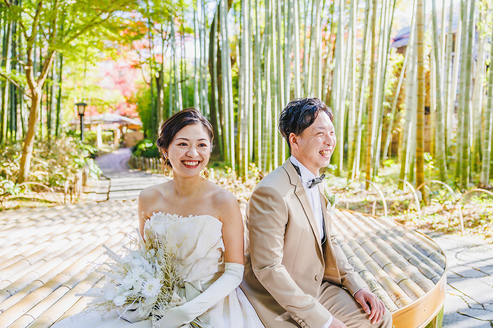 静岡フォトウエディングの画像・修善寺の新郎新婦