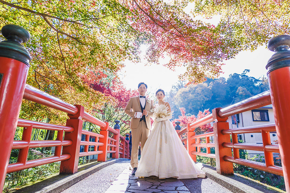 静岡フォトウエディングの画像・修善寺の新郎新婦