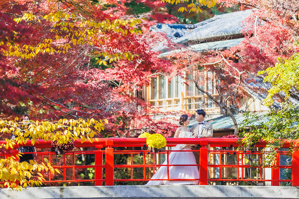 静岡フォトウエディングの画像・修善寺の新郎新婦