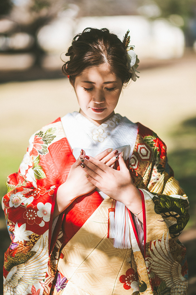 静岡フォトウエディングのフィーノスタイルで撮影した米之宮浅間神社の新婦