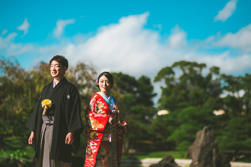 静岡フォトウエディングのフィーノスタイルで撮影した画像集2022年7月17日更新の駿府城公園紅葉山庭園の新郎新婦