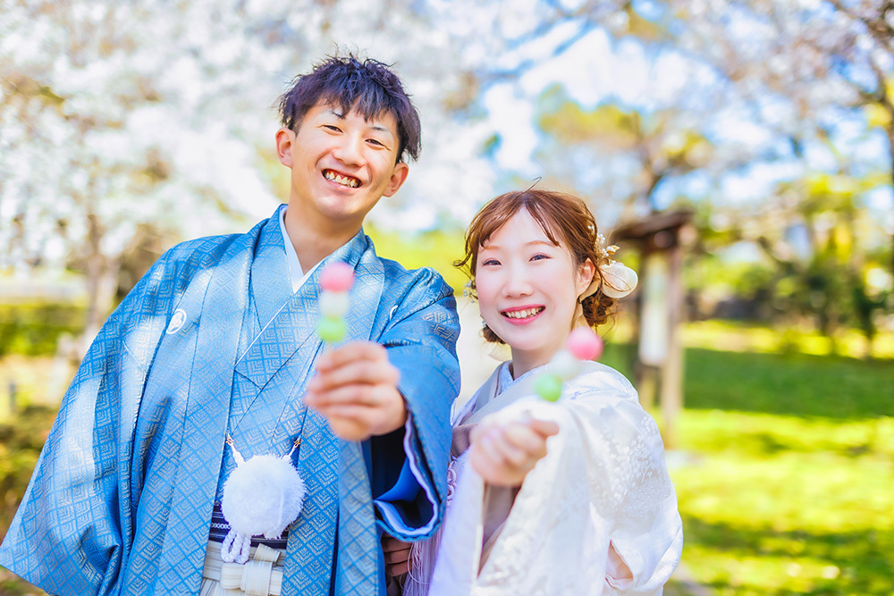 静岡フォトウエディングのフィーノスタイルで撮影した駿府城公園・葵舟の新郎新婦