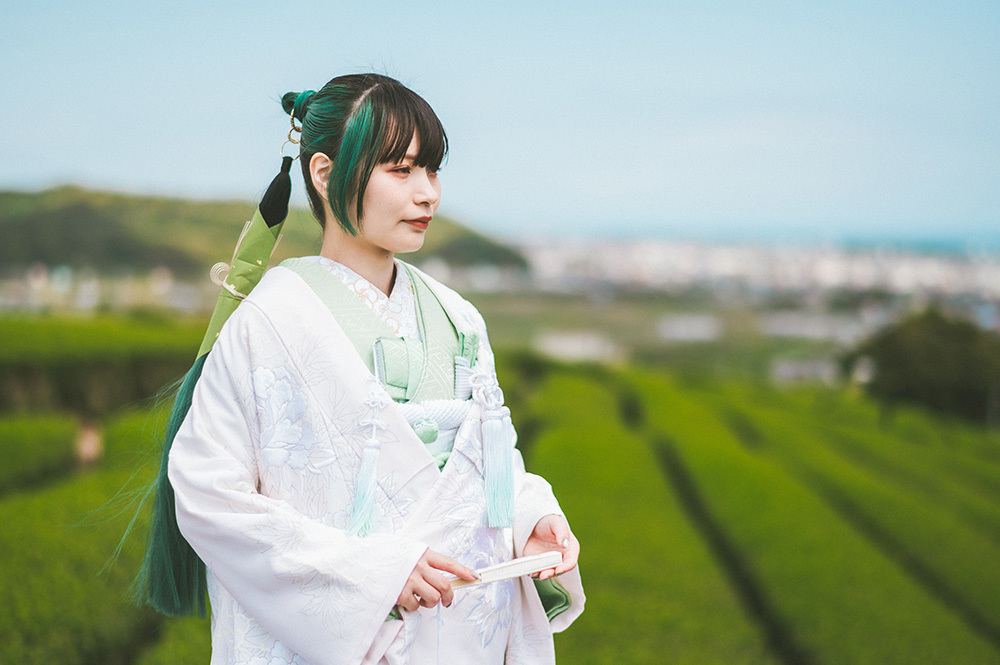 静岡フォトウエディングのフィーノスタイルで撮影した大地の茶の間の新婦