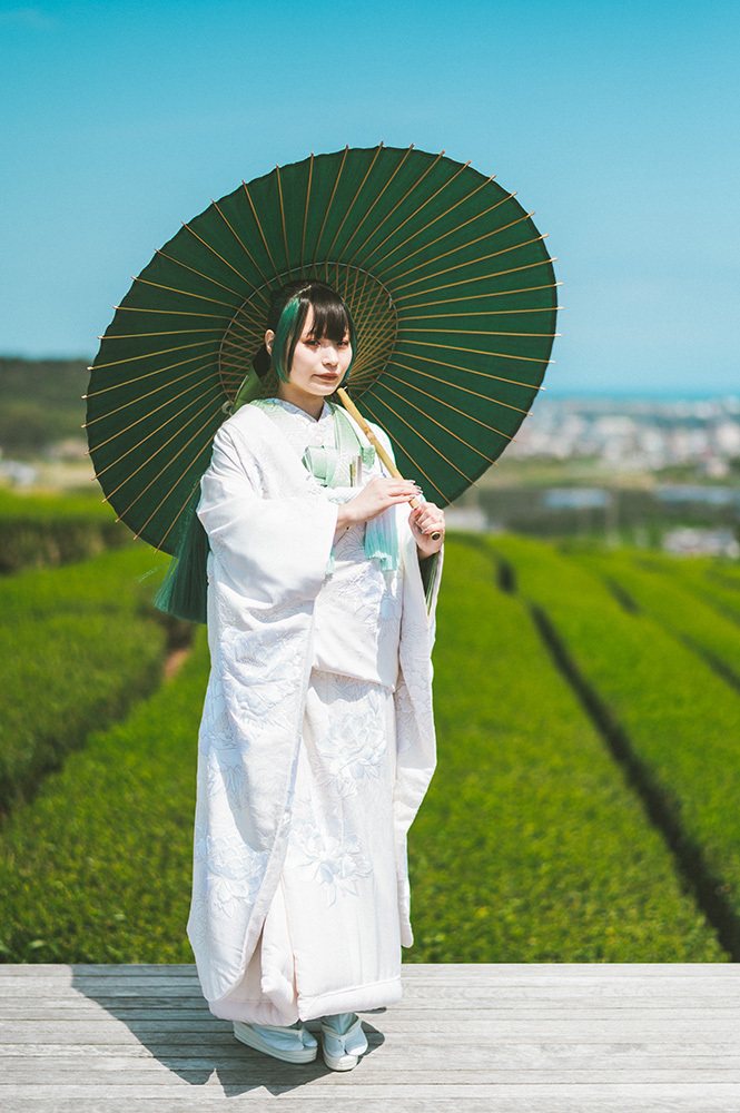 静岡フォトウエディングのフィーノスタイルで撮影した大地の茶の間の新婦