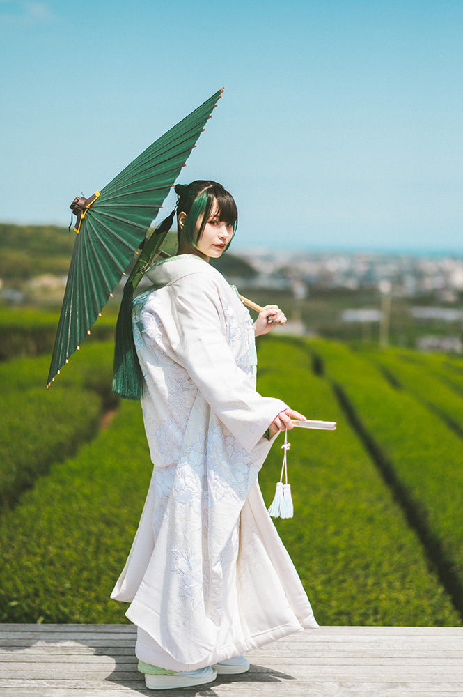 静岡フォトウエディングのフィーノスタイルで撮影した大地の茶の間の新婦