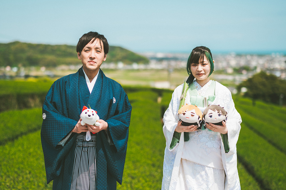 静岡フォトウエディングのフィーノスタイルで撮影した大地の茶の間の新郎新婦
