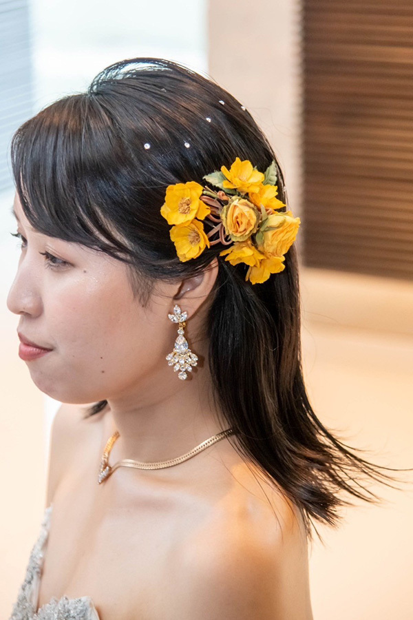 静岡フォトウエディングのフィーノスタイルで撮影した新婦のヘアメイク