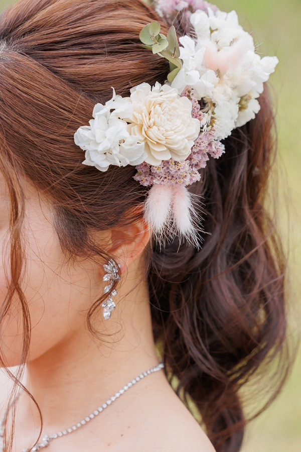 静岡フォトウエディングのフィーノスタイルで撮影した新婦のヘアメイク