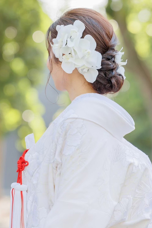 静岡フォトウエディングのフィーノスタイルで撮影した新婦のヘアメイク