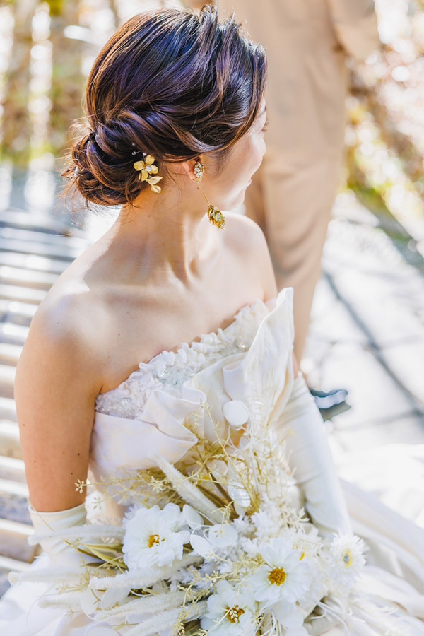 静岡フォトウエディングのフィーノスタイルで撮影した新婦のヘアメイク