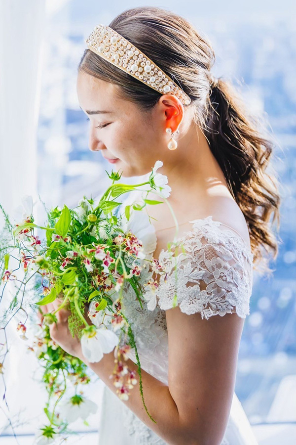 静岡フォトウエディングのフィーノスタイルで撮影した新婦のヘアメイク