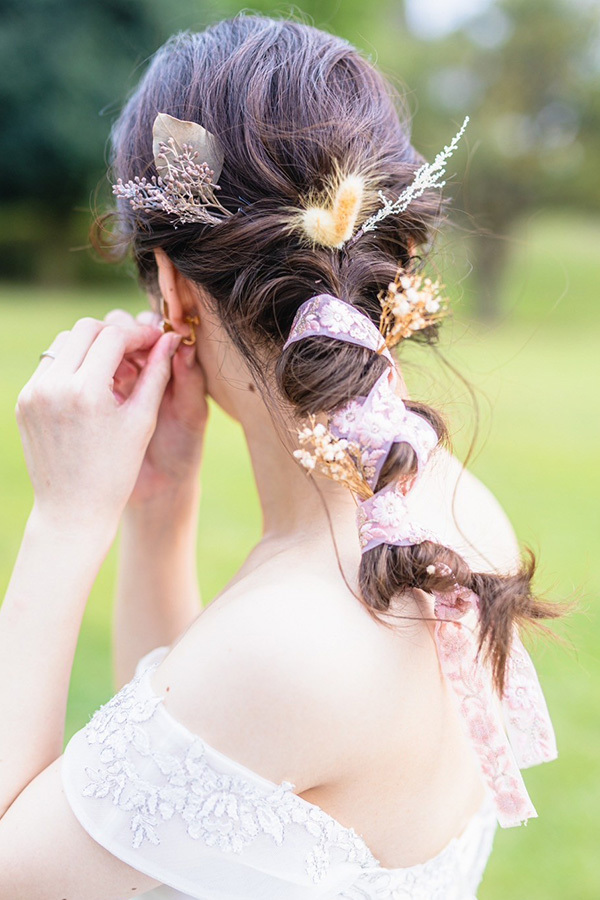 静岡フォトウエディングのフィーノスタイルで撮影した新婦のヘアメイク