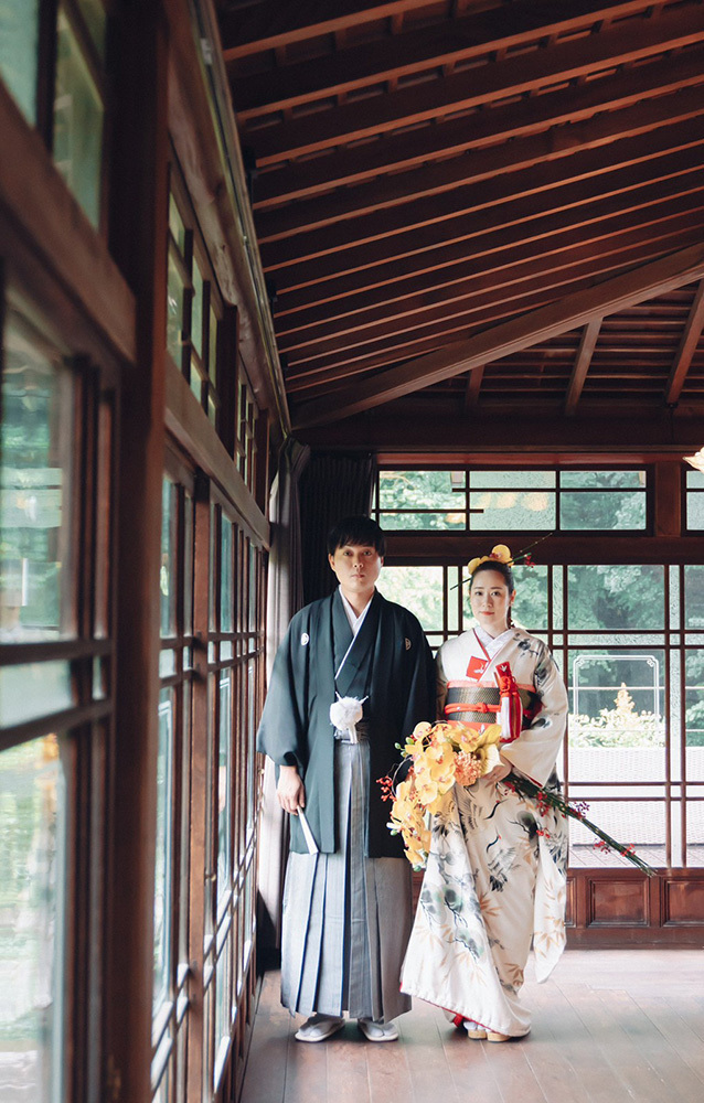 静岡フォトウエディングのフィーノスタイルで撮影した山梨エリアの迎賓館えびす屋の新郎新婦
