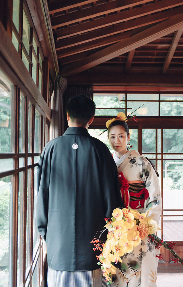 静岡フォトウエディングのフィーノスタイルで撮影した山梨エリアの迎賓館えびす屋の新郎新婦