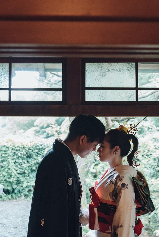 静岡フォトウエディングのフィーノスタイルで撮影した山梨エリアの迎賓館えびす屋の新郎新婦