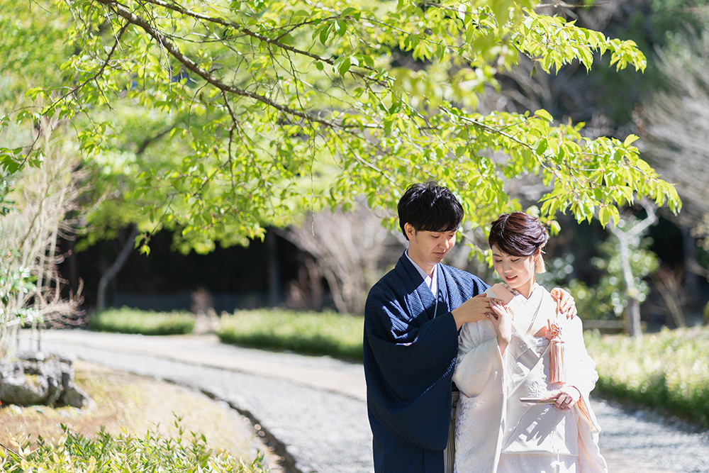 静岡フォトウエディングのフィーノスタイルで撮影した玉露の里の新郎新婦