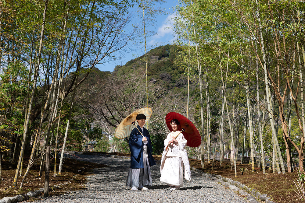 静岡フォトウエディングのフィーノスタイルで撮影した玉露の里の新郎新婦