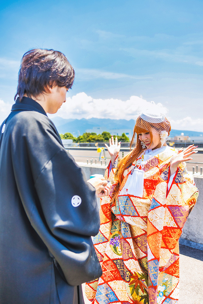 静岡フォトウエディングのフィーノスタイルで撮影した富士山夢の大橋の新郎新婦