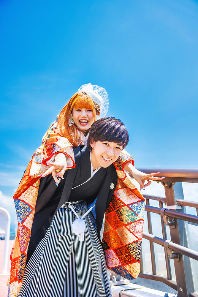 静岡フォトウエディングのフィーノスタイルで撮影した富士山夢の大橋の新郎新婦