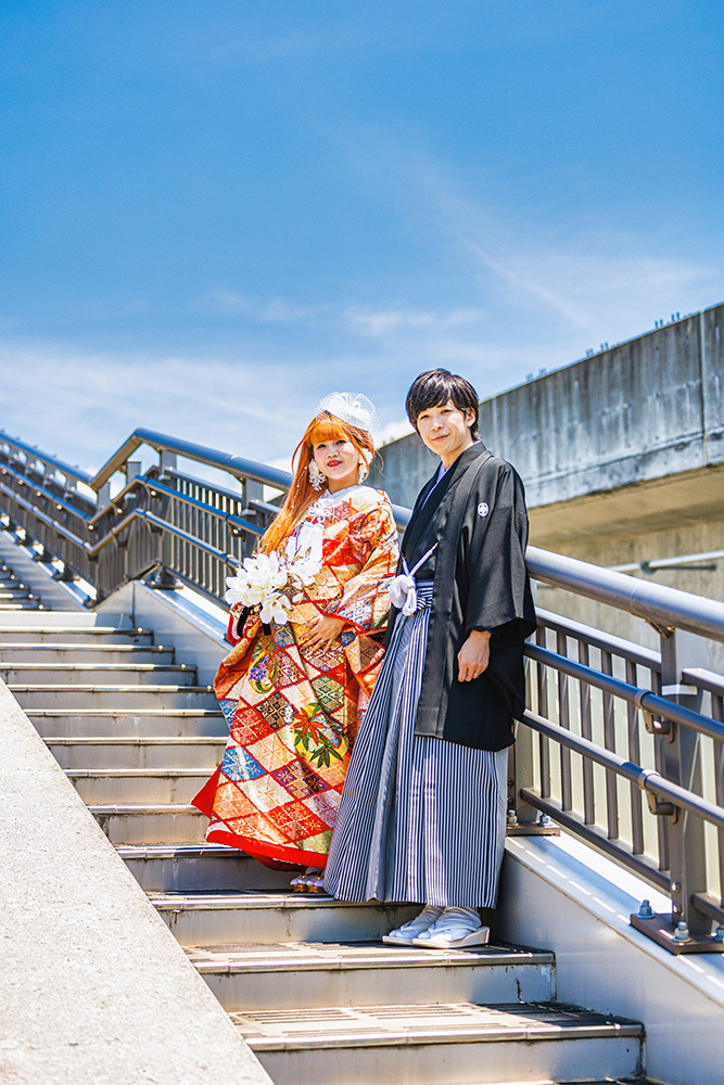 静岡フォトウエディングのフィーノスタイルで撮影した富士山夢の大橋の新郎新婦