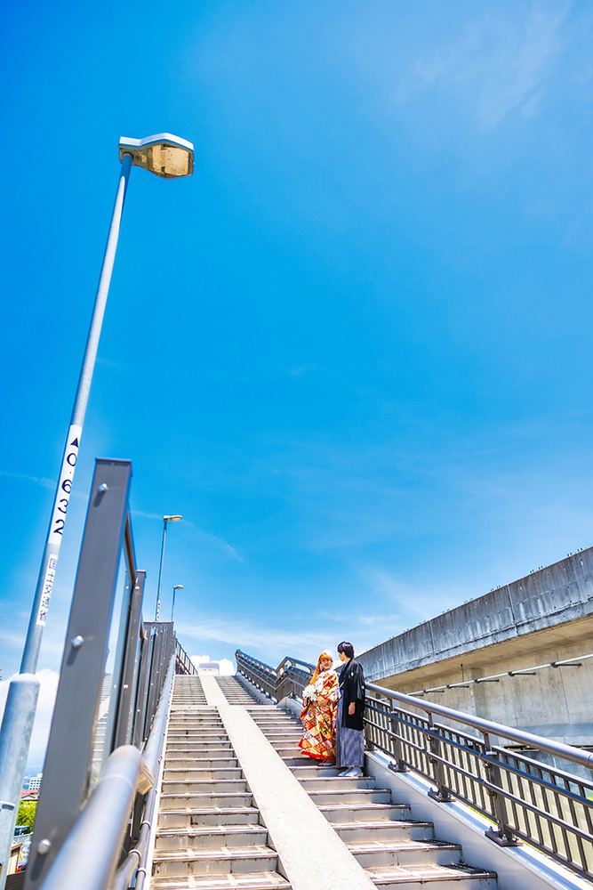 静岡フォトウエディングのフィーノスタイルで撮影した富士山夢の大橋の新郎新婦